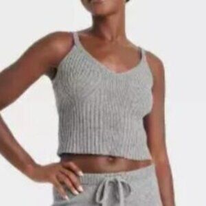 Auden Sleepwear Knit Camisole Pajama Top Womens Small Gray New Ribbed